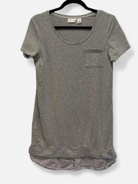 Max Studio Gray Nightgown with striped detail Small